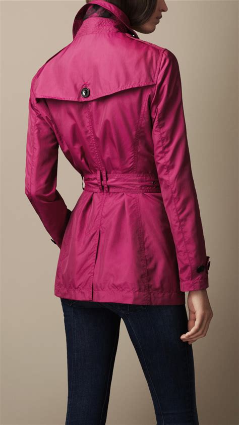 pink burberry silk trench coat|burberry brit trench coat women's.